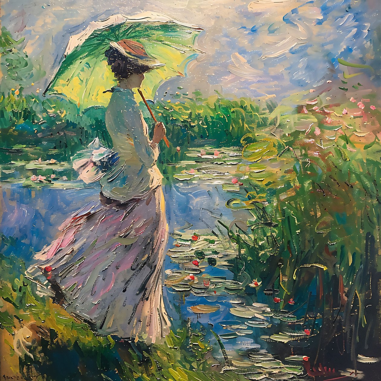 Fille en robe dans la nature, Parfum de vie, 19e siècle, Impressions d