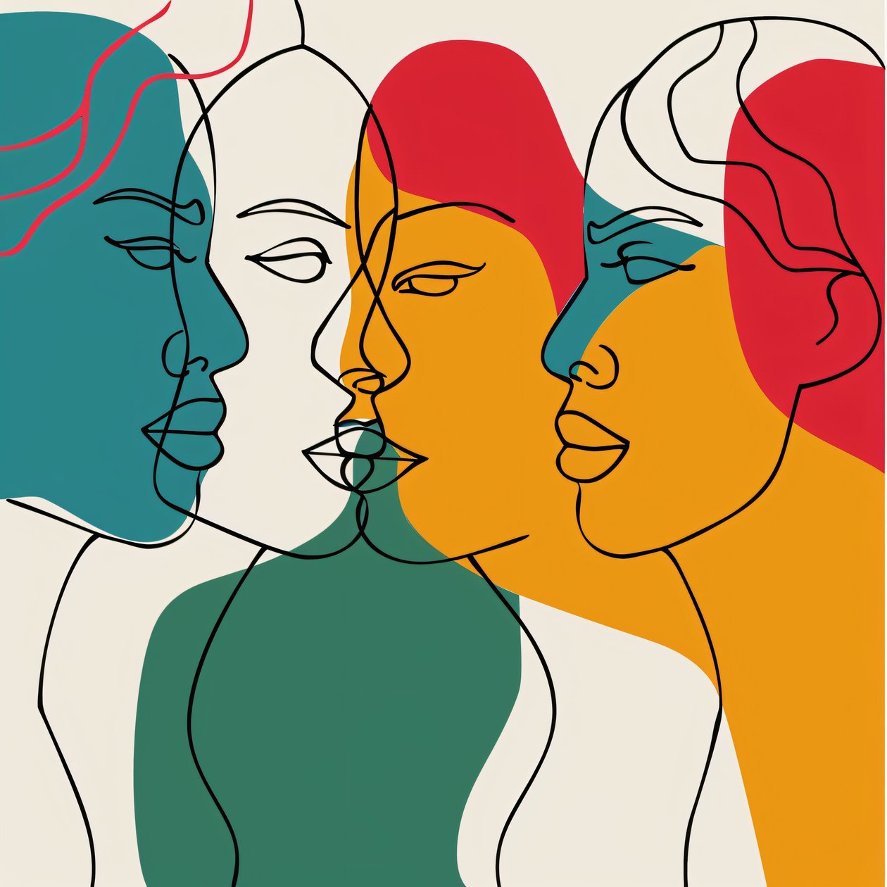 Foule animée de personnes, spectre de couleurs, décoration murale | print on demand - F. Abderrahim