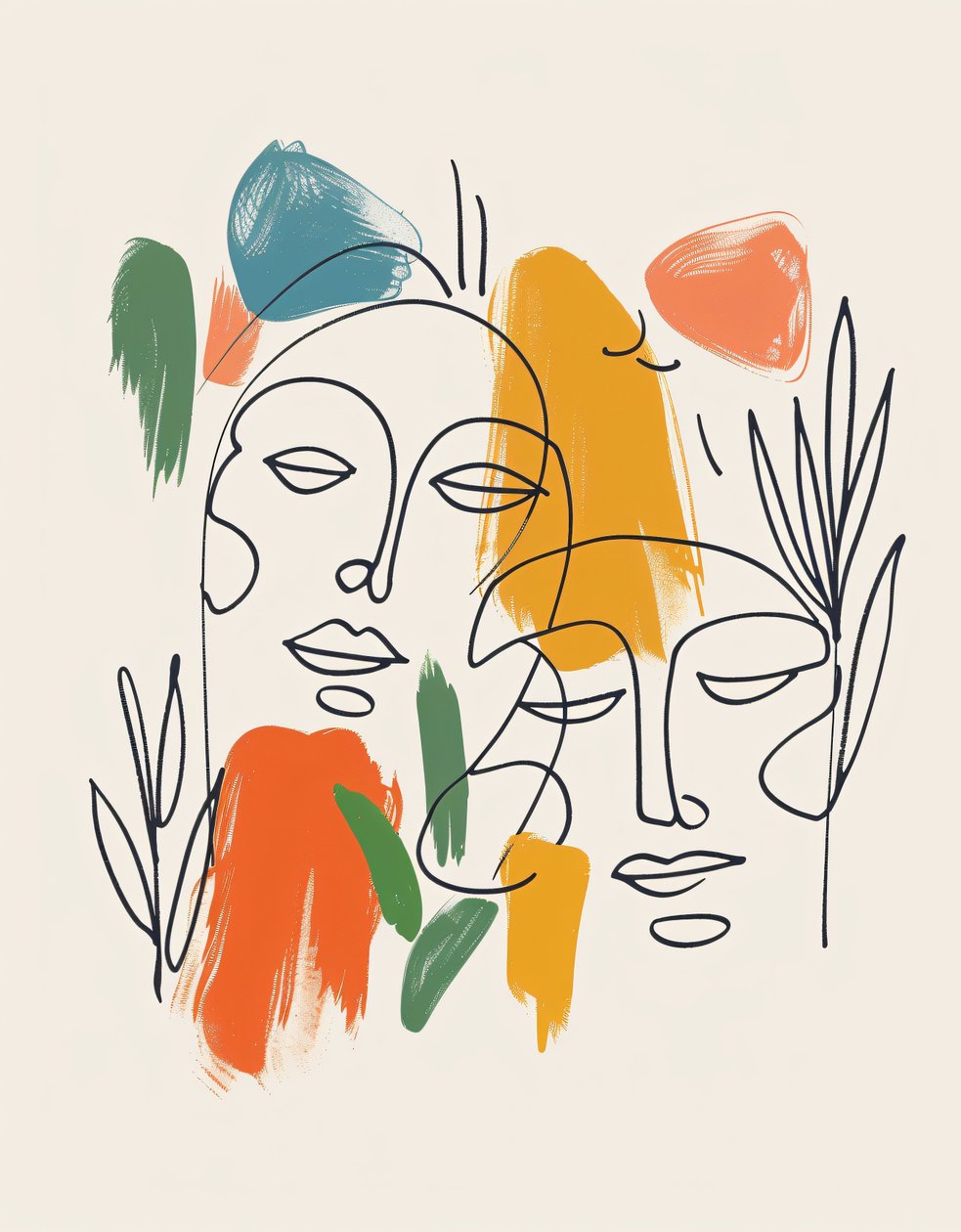 Minimaliste boho Windring one Line Sketch, Mid-Century Modern, wall decor prints - F. Abderrahim