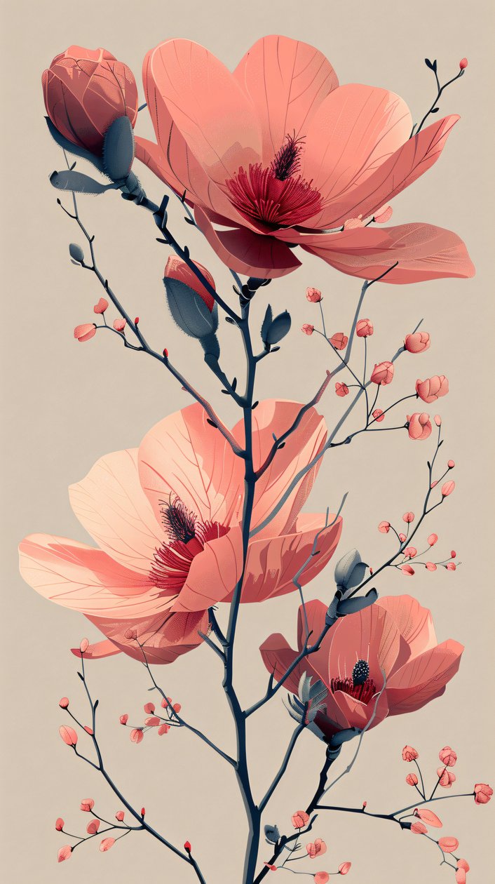Roses blanches et roses sur fond blanc, cadre pour décoration murale. - F. Abderrahim