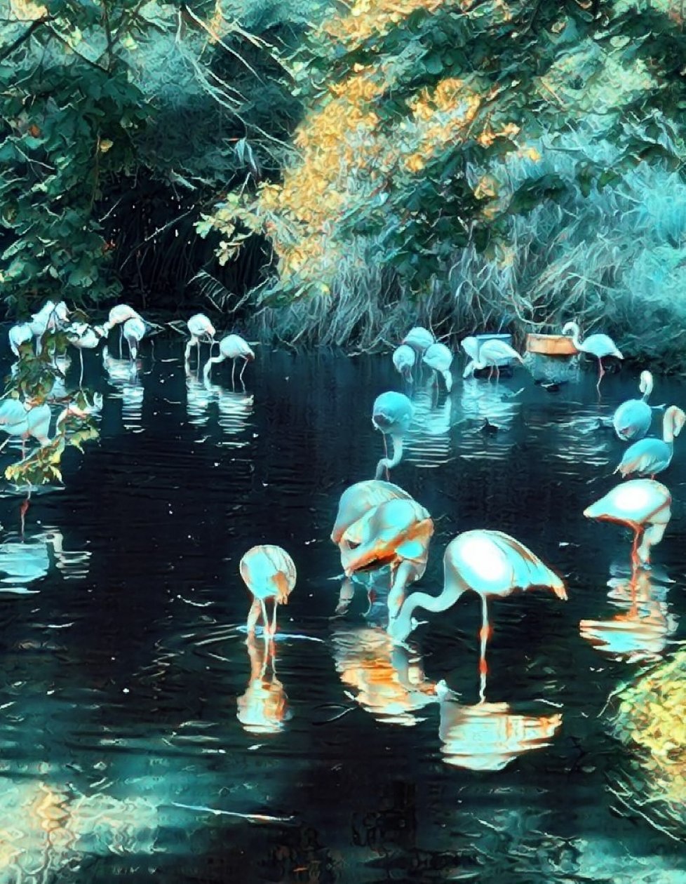 Les flamants roses. - Margareta Uliarte