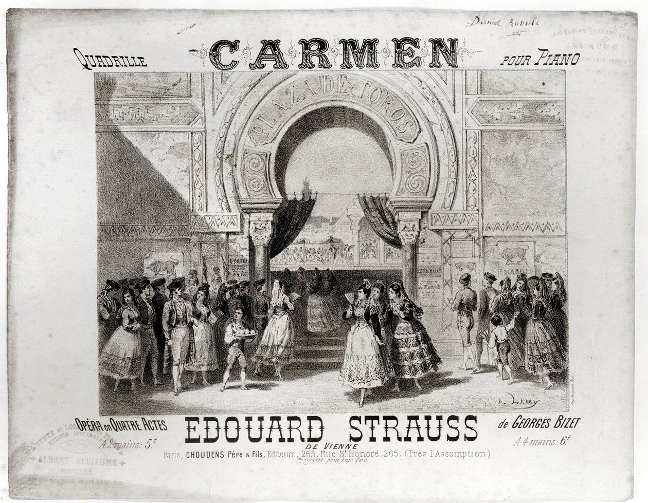 Couverture de la partition du quadrille pour piano de 