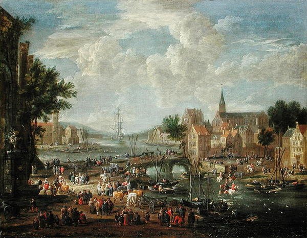 Citadins sur la rive - A.F. and Bouts, P. Boudewyns