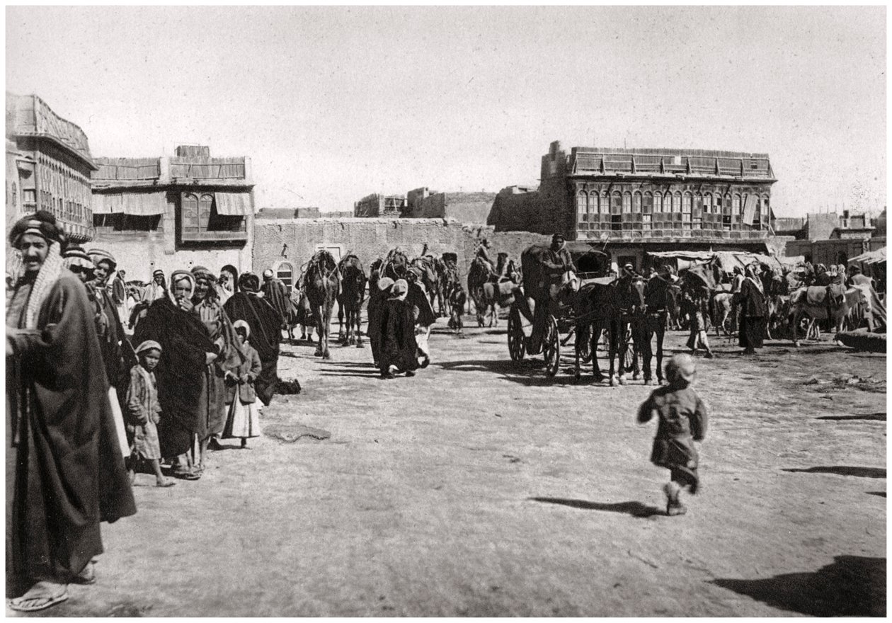 La place du bazar à Bassora, Irak, 1925 - A. Kerim