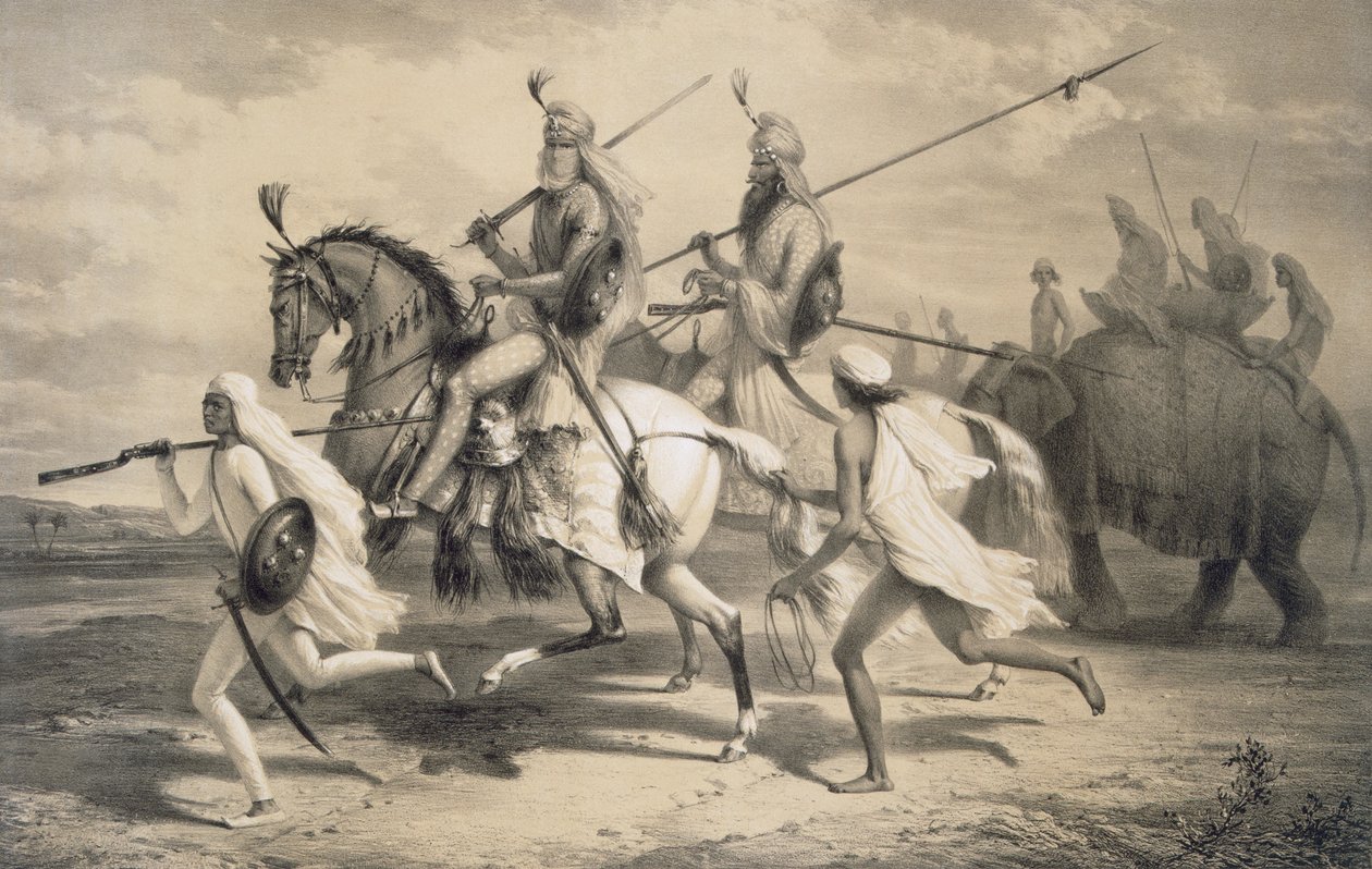 Chefs sikhs partant à la chasse - A. Soltykoff