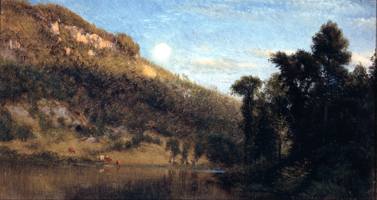 Contreforts du Berkshire, pleine lune sur Meadowbrook - Aaron Draper Shattuck