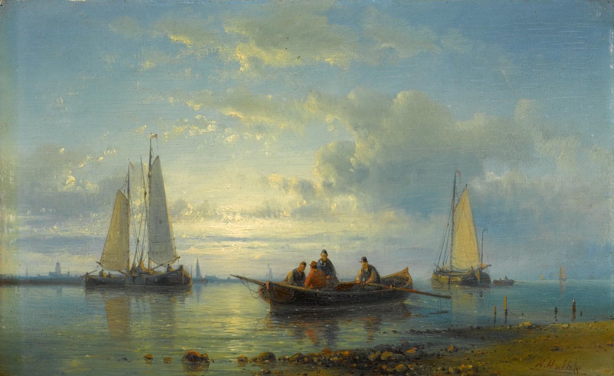 Bateaux de pêche sur une rive - Abraham Hulk