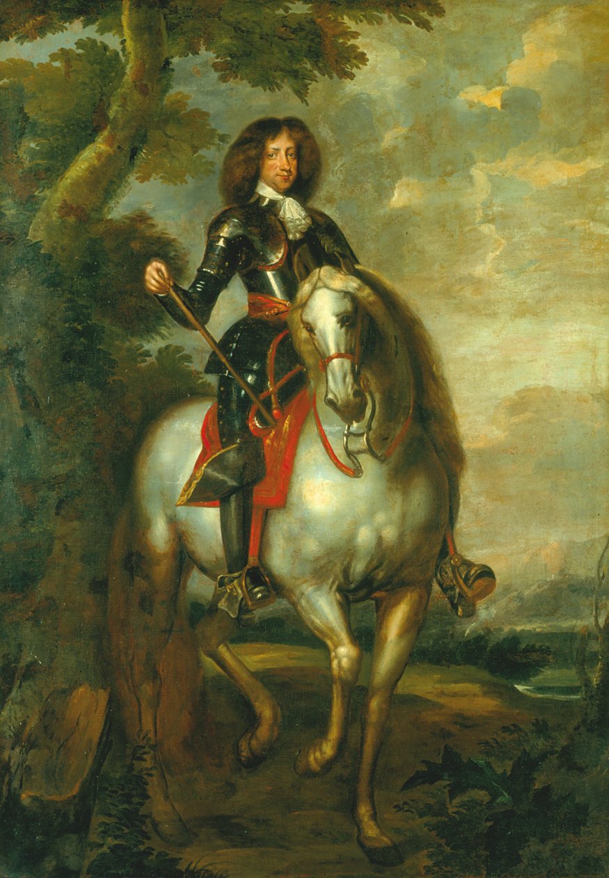 Portrait du roi Christian V à cheval en tant que prince héritier - Abraham Wuchters