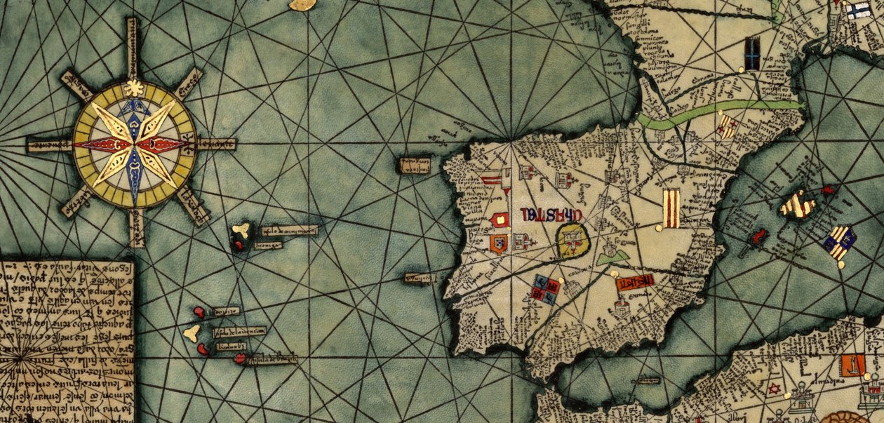 Atlas catalan, Espagne - Abraham (after) Cresques