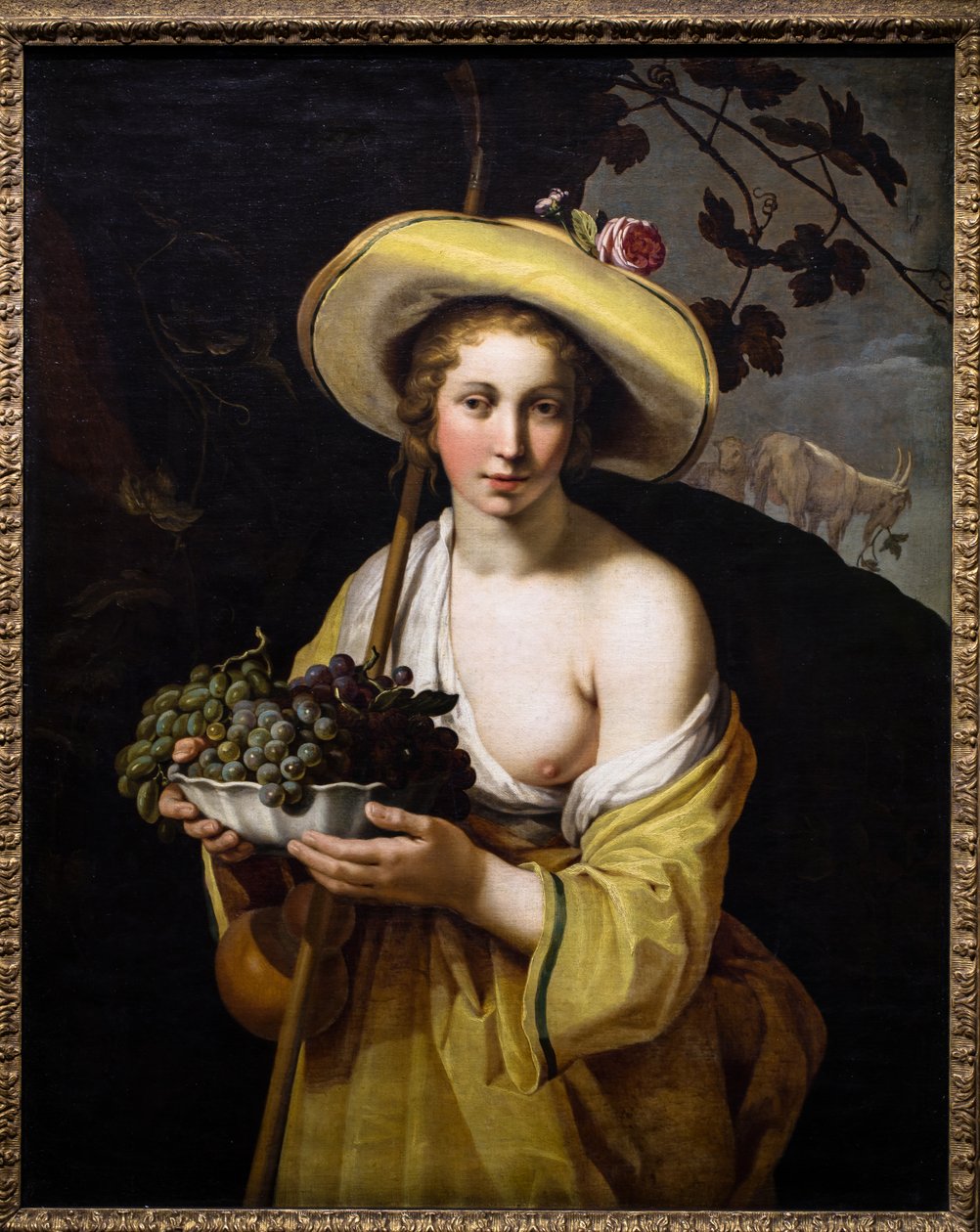 Bergère avec un plat de raisins - Abraham Bloemaert