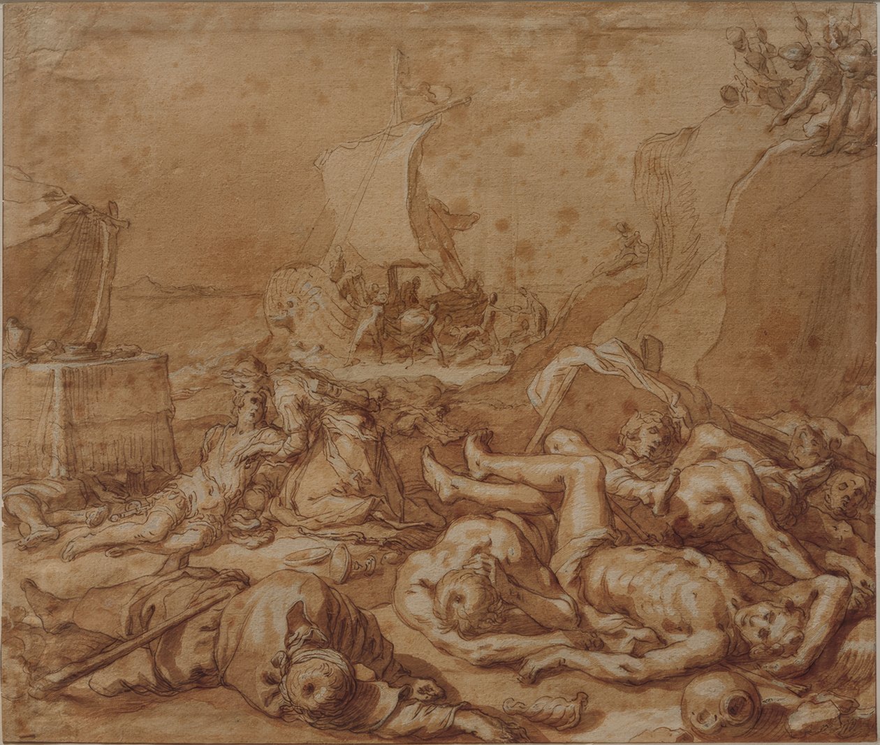Théagène et Chariclée après le naufrage - Abraham Bloemaert