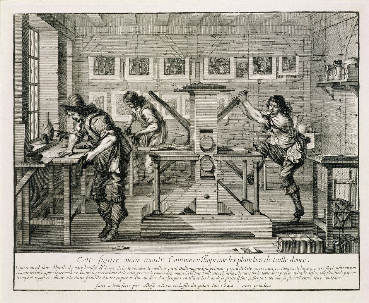 Presse à imprimer française, 1642 - Abraham Bosse