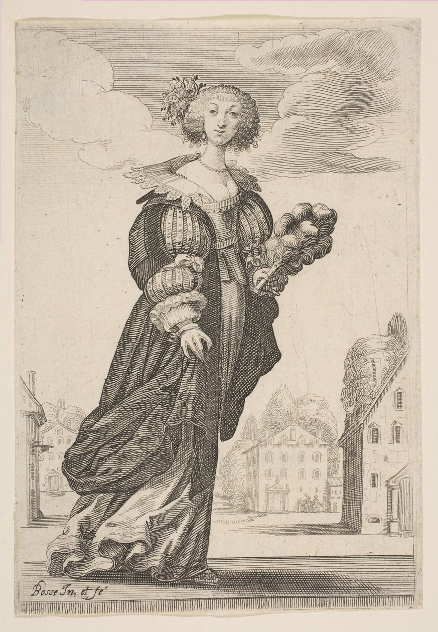 Femme tenant un éventail, 1629 - Abraham Bosse