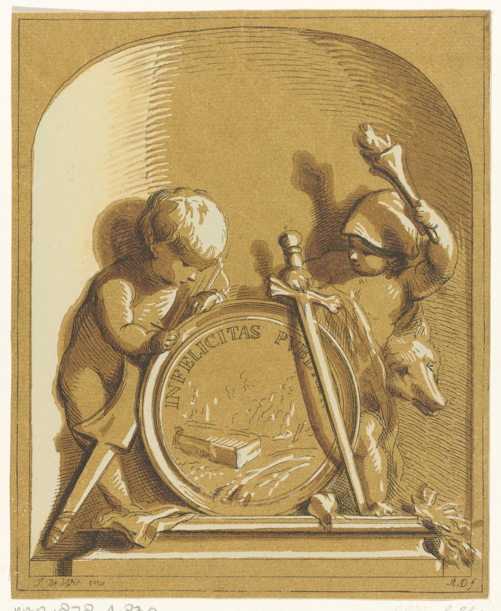 Allégorie avec deux putti - Abraham Delfos