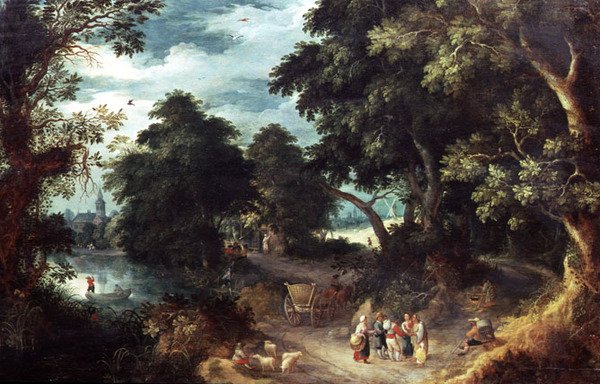 Paysage fluvial boisé - Abraham Govaerts