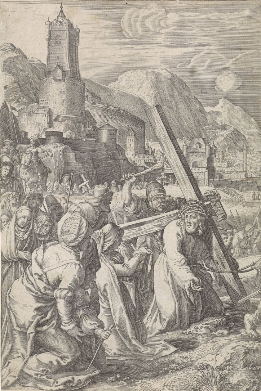 Portement de croix, La Passion (titre de la série) - Abraham Hogenberg