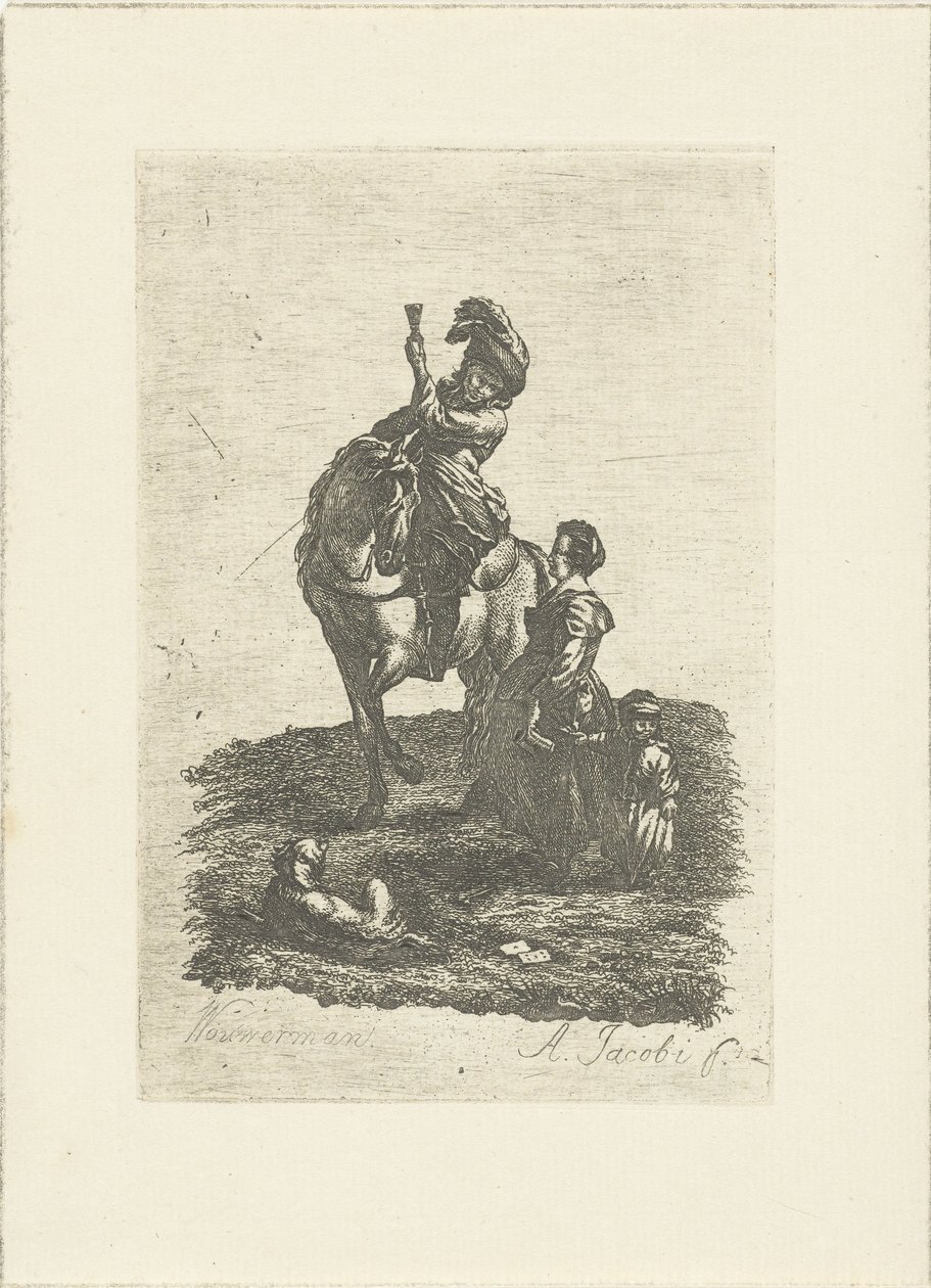 Cavalier à cheval - Abraham Jacobi