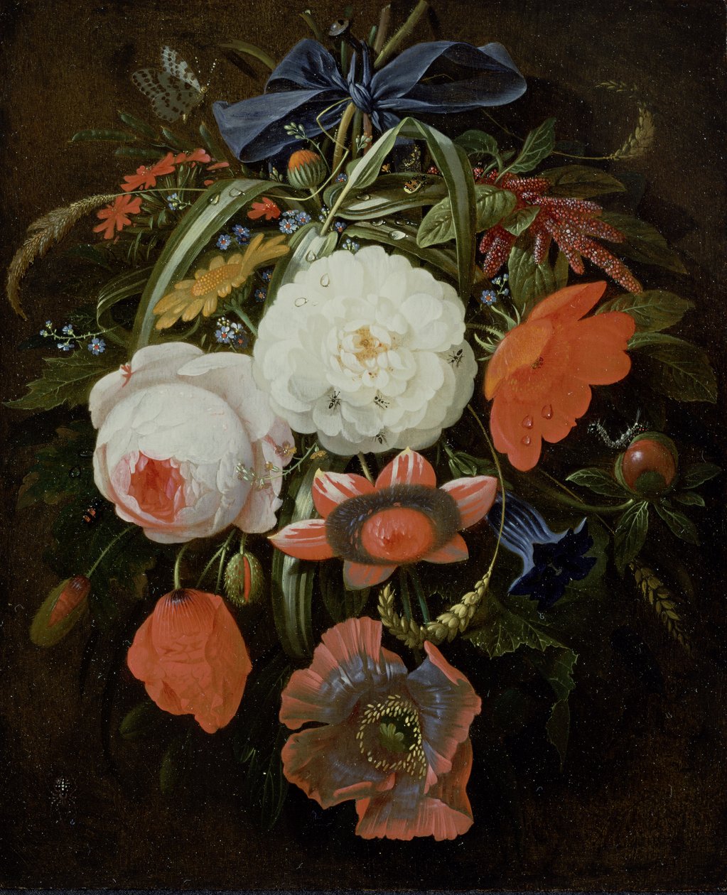 Nature morte de fleurs suspendues - Abraham Mignon