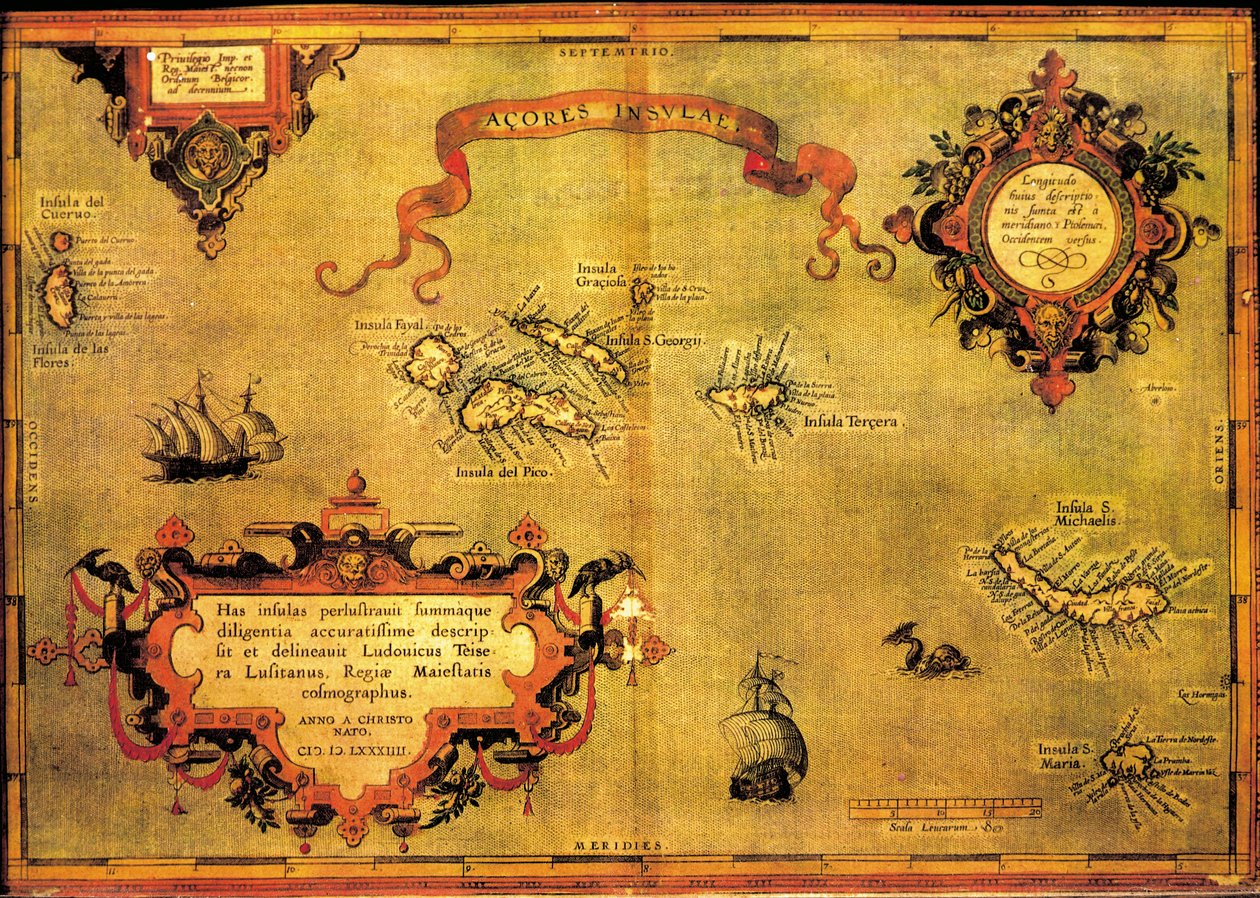 Carte des Açores - Abraham Ortelius