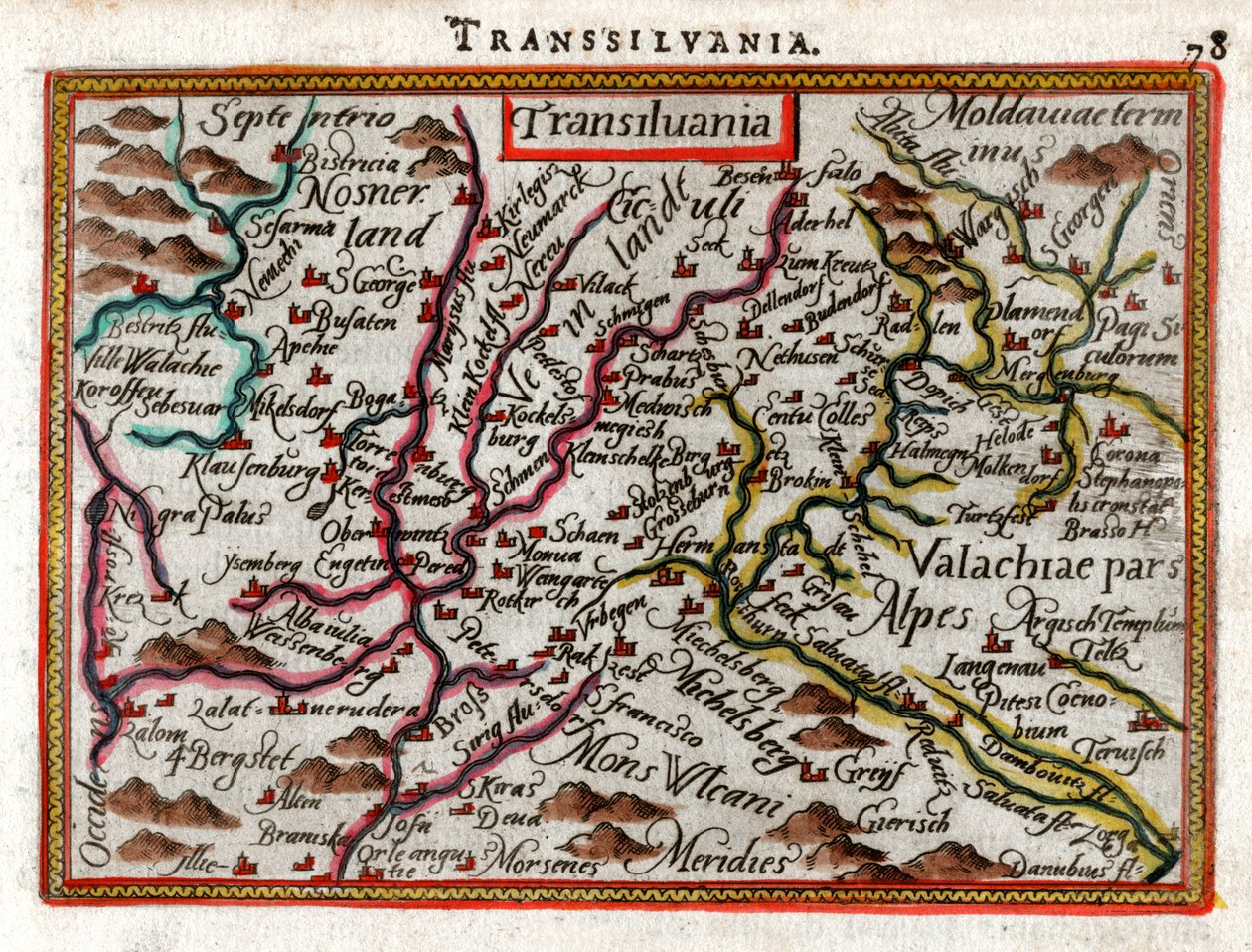 Carte de la Transylvanie 1590 - Abraham Ortelius