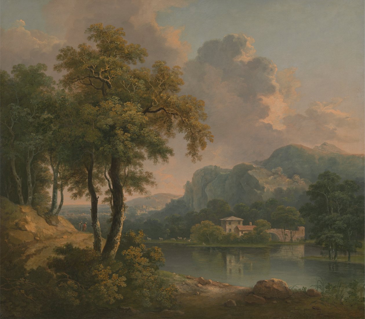 Paysage boisé et vallonné - Abraham Pether