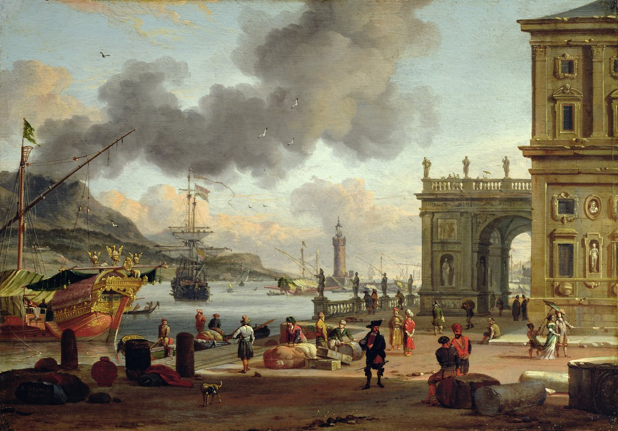 Scène de port méditerranéen - Abraham Storck