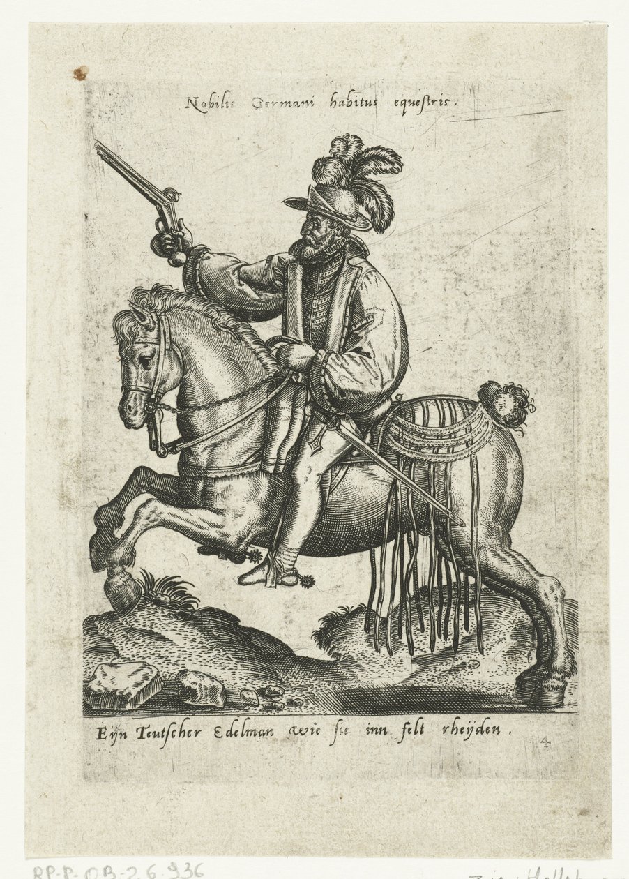 Cavalier allemand avec pistolet - Abraham de Bruyn (attributed to)