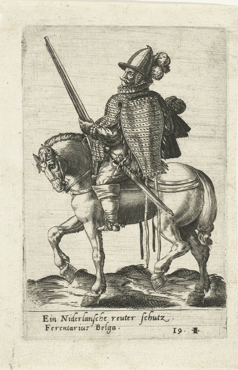 Cavalier néerlandais avec fusil - Abraham de Bruyn (attributed to)