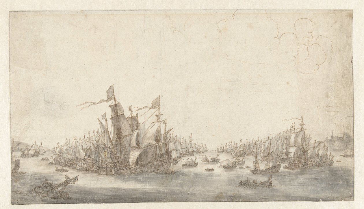 La bataille navale de Duins - Abraham de Verwer