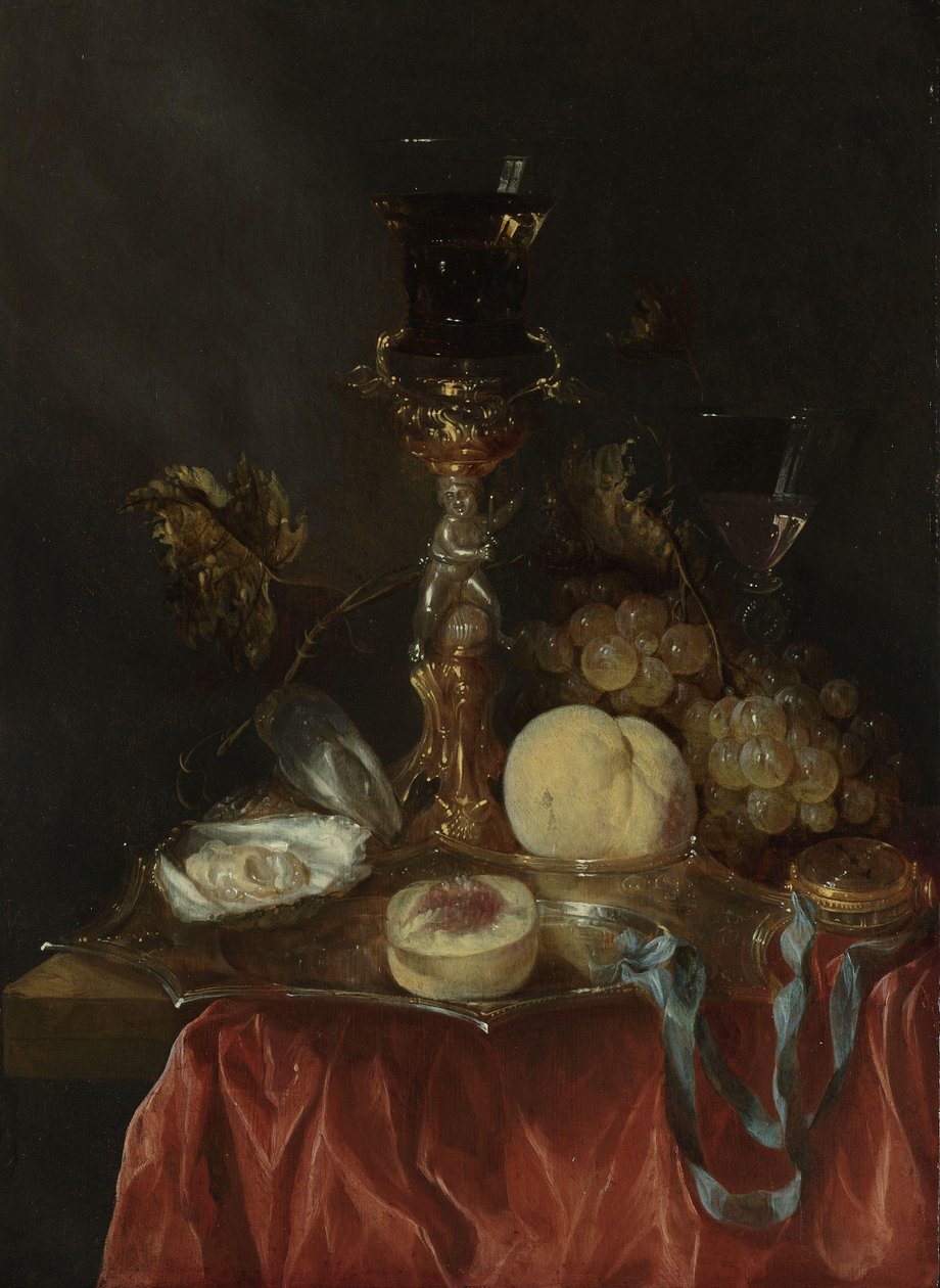 Nature morte avec porte-verre en argent doré - Abraham van Beyeren
