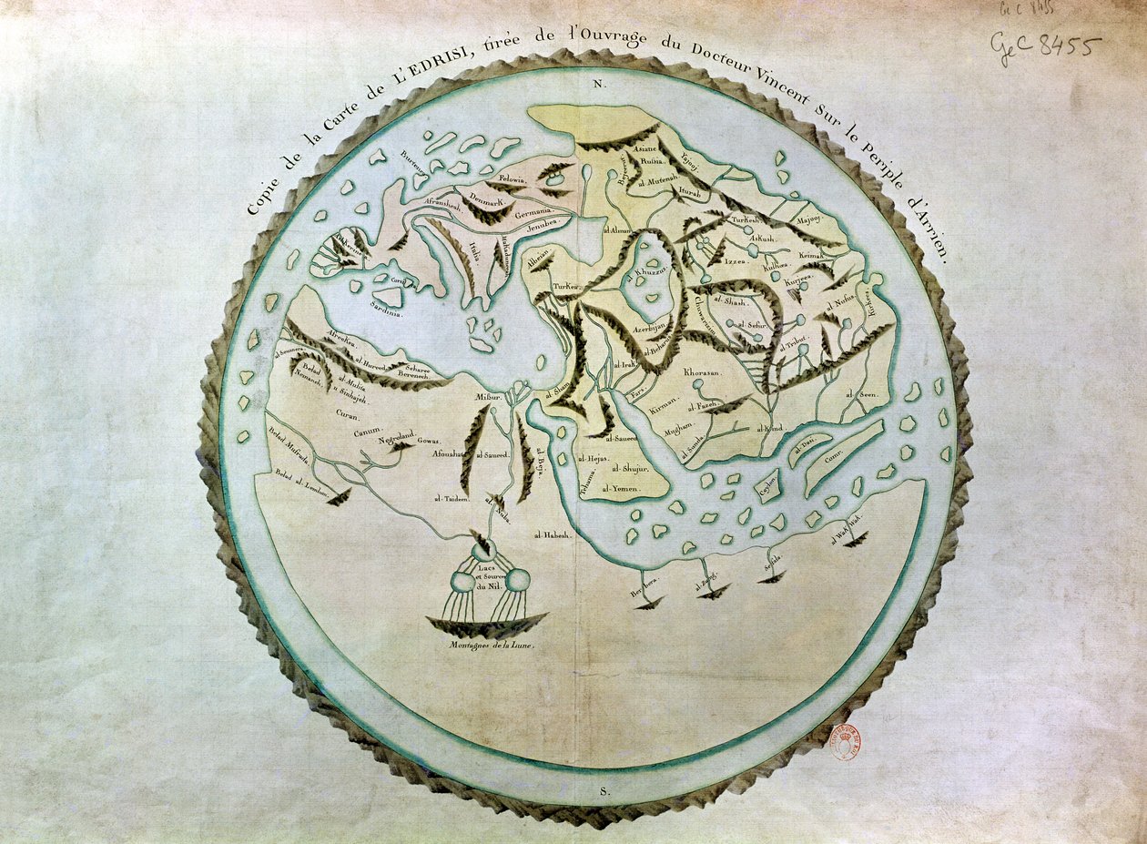 Carte du monde - Abu Muhammad Al Idrisi or Edrisi