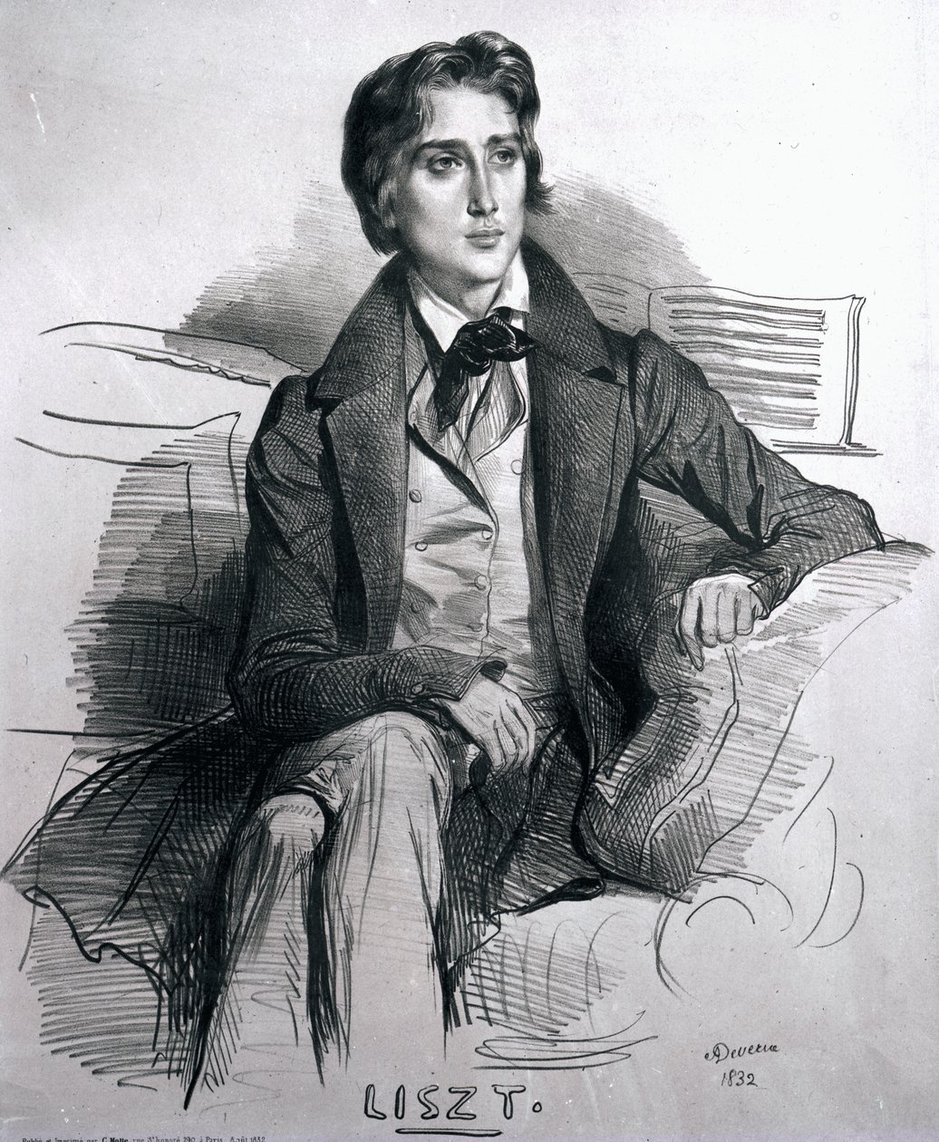 Portrait de Franz Liszt (1811-86) août 1832 - Achille Devéria