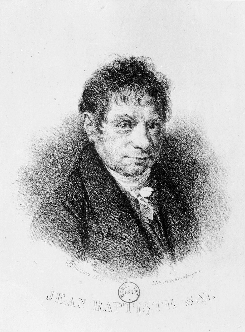 Portrait de Jean Baptiste Say (1767-1832) gravé par Godefroy Engelmann (1788-1839) - Achille Devéria