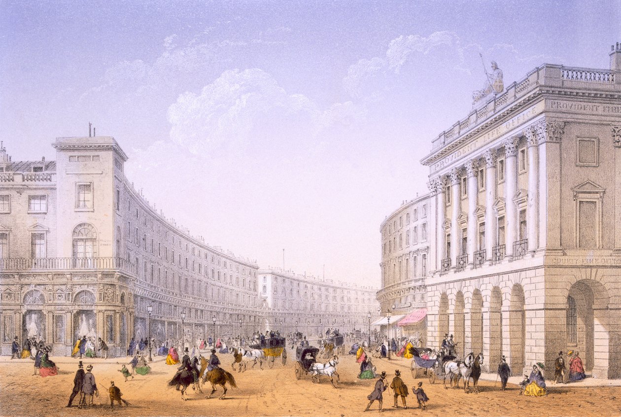 Le Quadrant et Regent Street, Londres, 1862 - Achille Louis Martinet