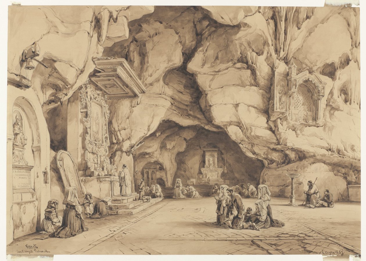 Figures dans la chapelle rocheuse de Sant