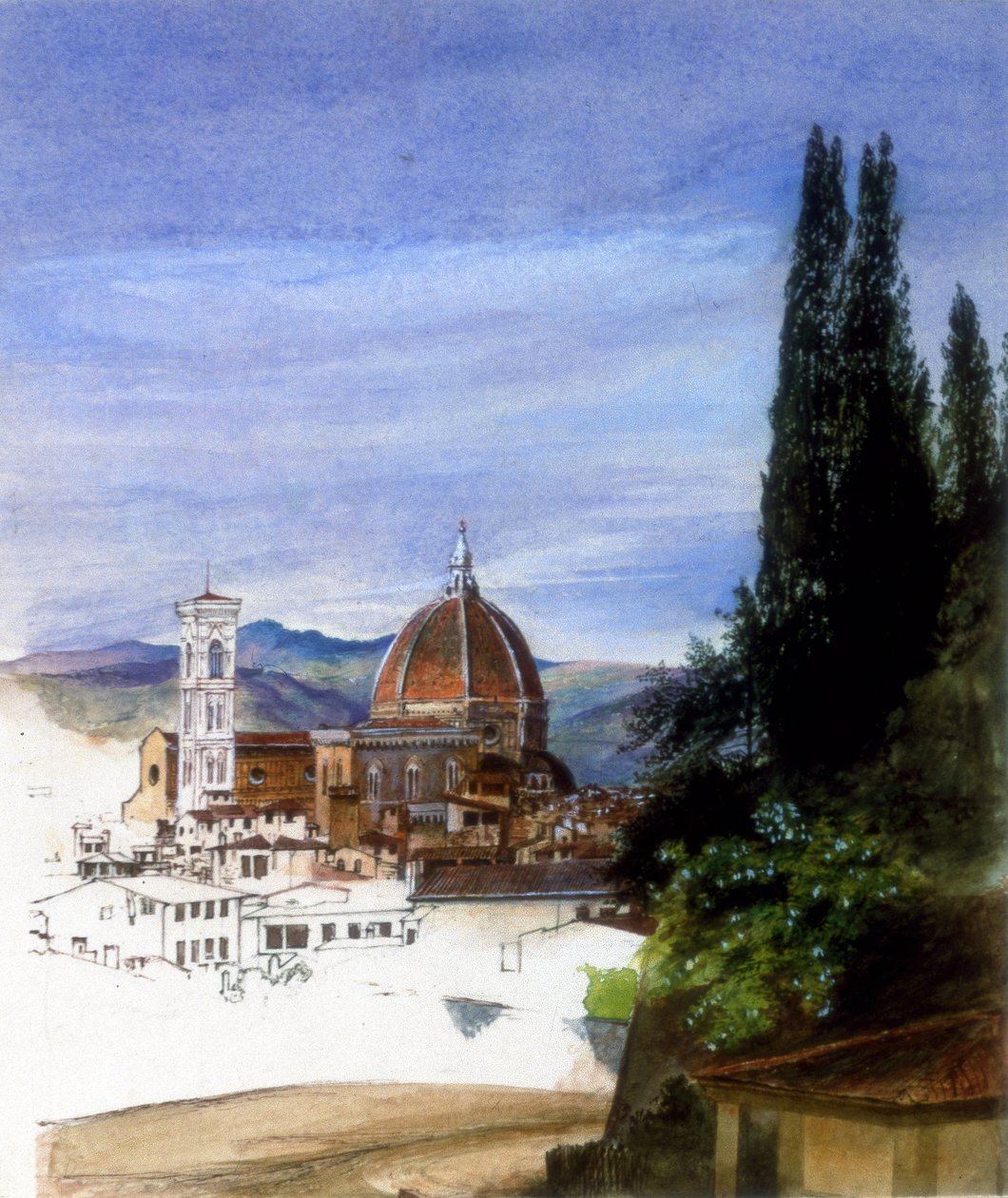 Florence depuis les jardins de Boboli (inachevé) - Ada Dundas