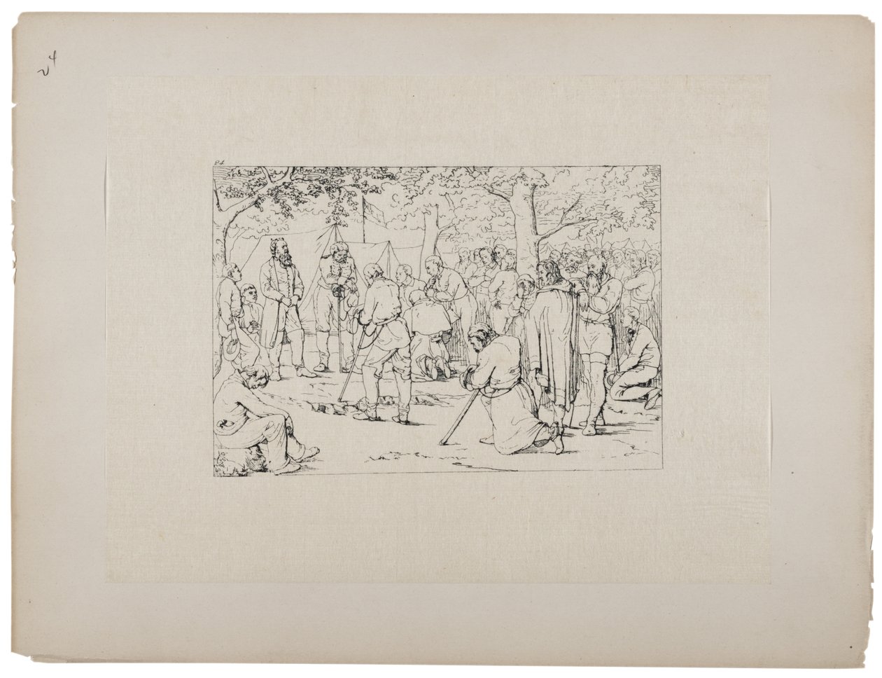 Prière dans la tente de Stonewall Jackson, c.1880-90 - Adalbert John Volck
