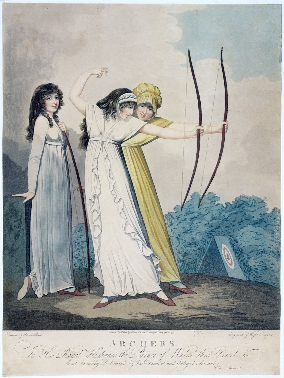 Archers, gravé par J.H. Wright (fl.1795-1838) et Conrad Ziegler, 1799 - Adam Buck