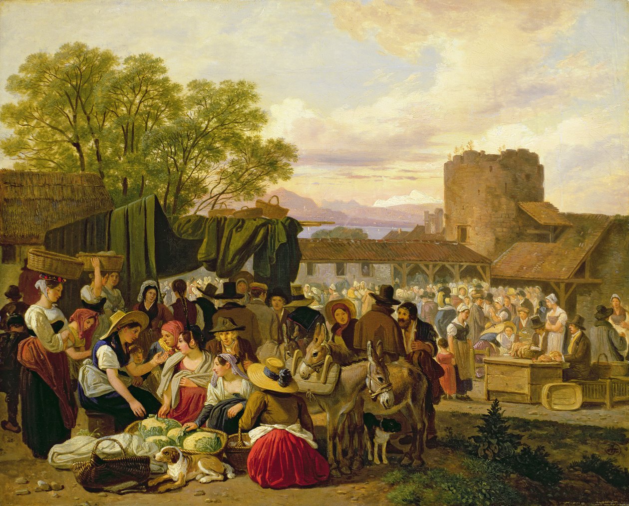 Scène de Marché Italien - Adam Topffer