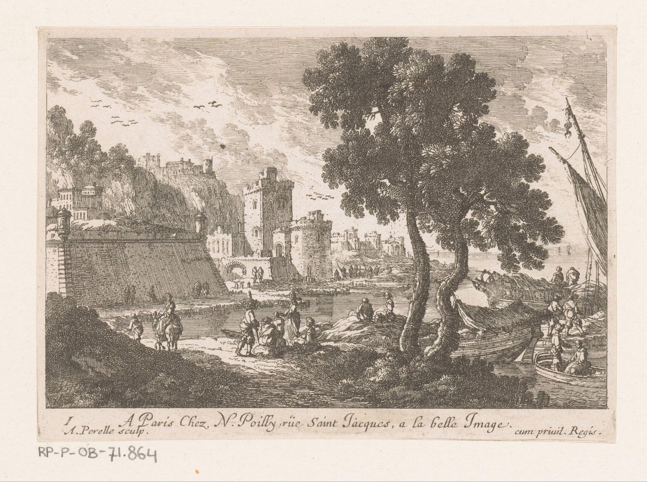Vue du port avec deux arbres - Adam Perelle