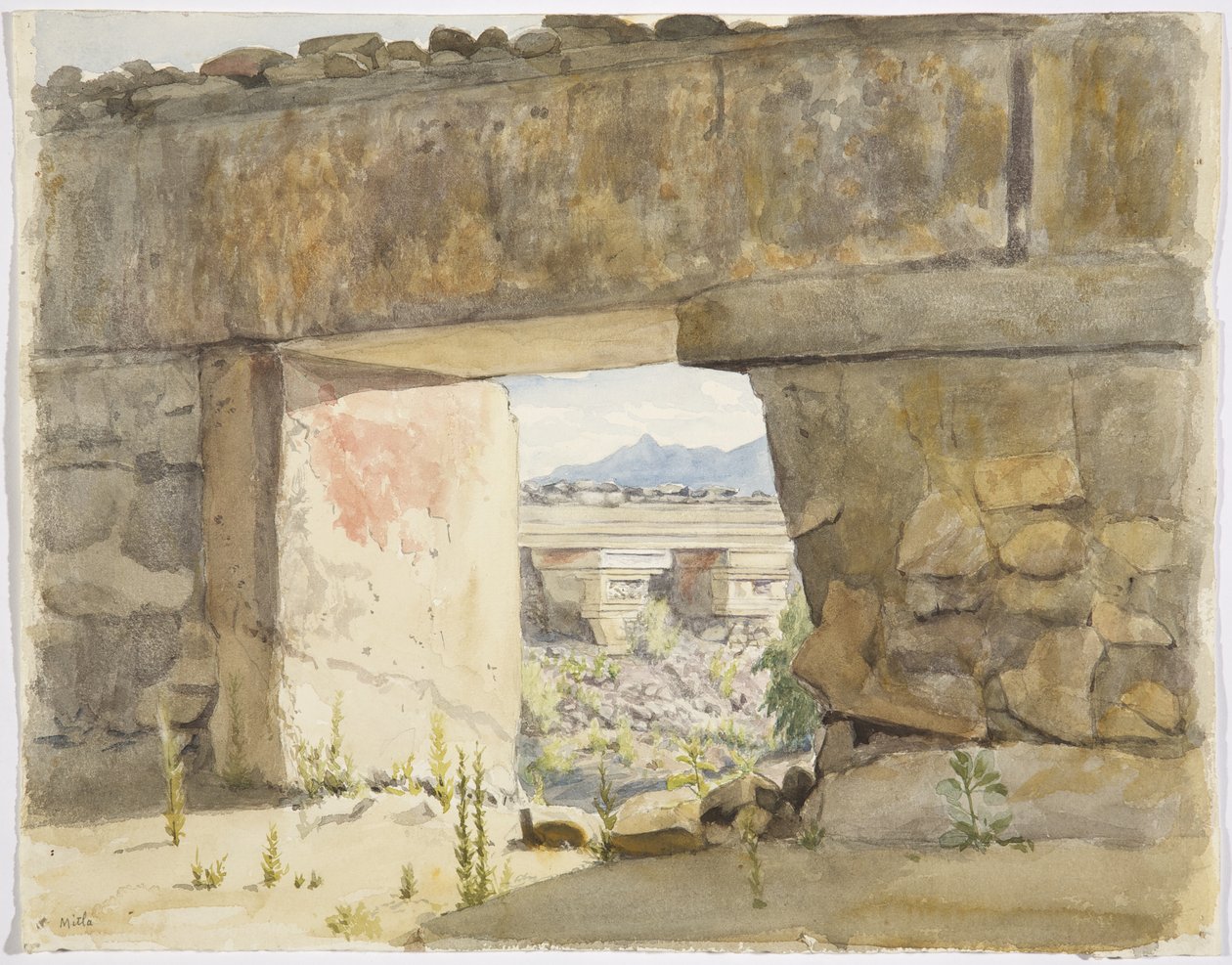 Bâtiments en ruine à Mitla, Oaxaca - Adela Breton
