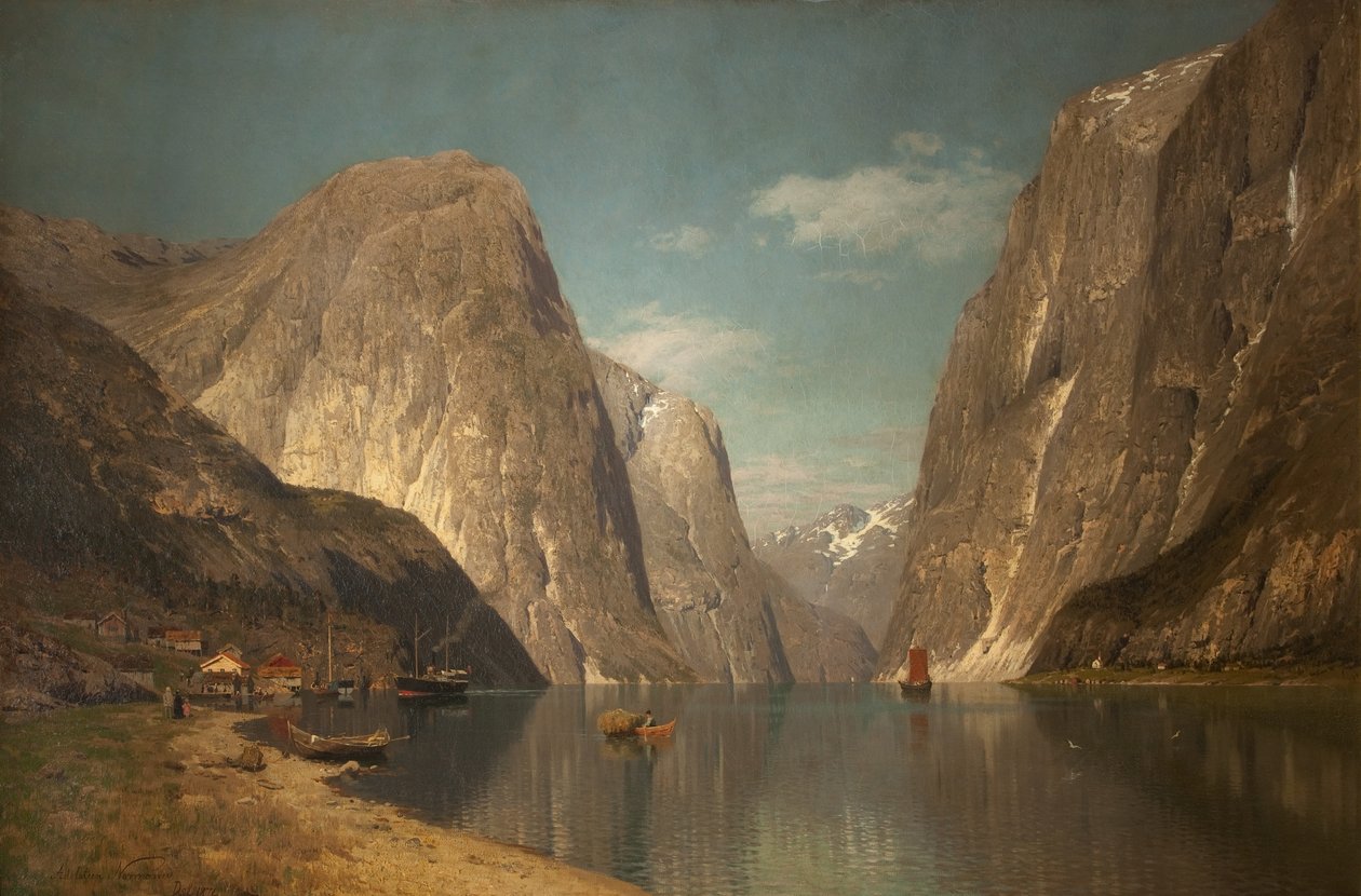 Sur le Sogne Fjord, près de Gudangen, 1876 - Adelsteen Normann