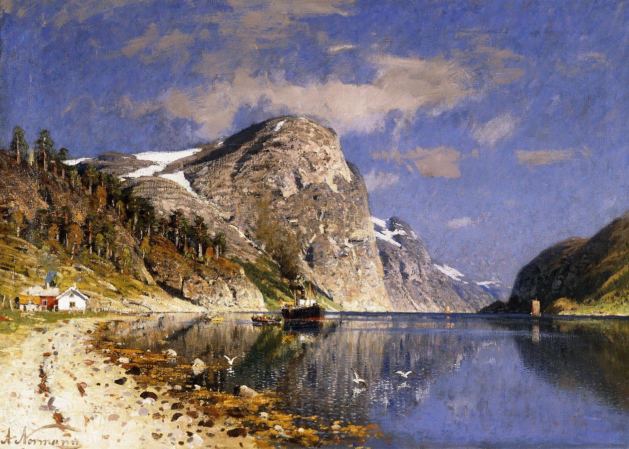 Un vapeur dans le Sognefjord - Adelsteen Normann