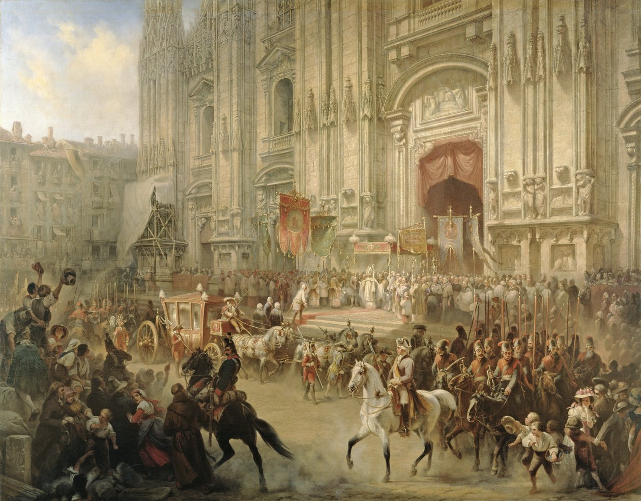 Réception cérémoniale du maréchal Alexandre Souvorov à Milan en avril 1799, c.1850 - Adolf Jossifowitsch Charlemagne