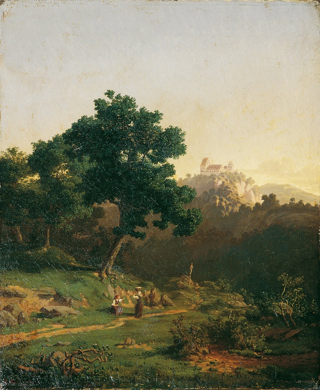 Paysage avec château - Adolf Christian Baumann