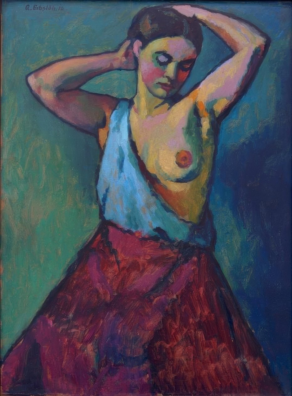 Fille en jupe rouge - Adolf Erbslöh