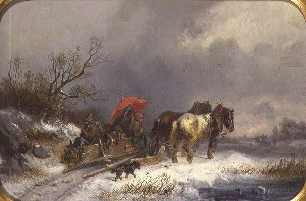 Un Traîneau en Hiver - Adolf Schmidt