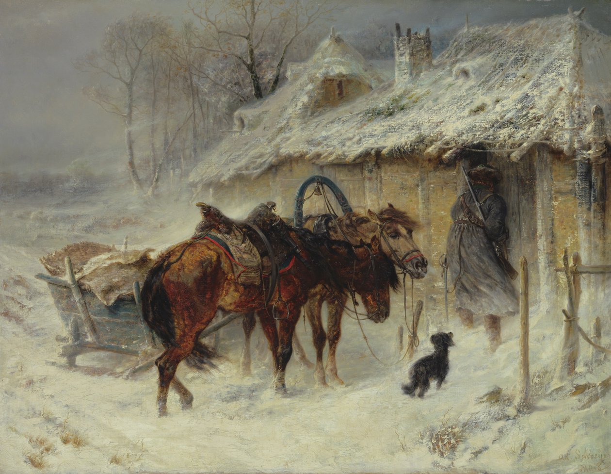 À la recherche de contrebandiers, c.1867 - Adolf Schreyer