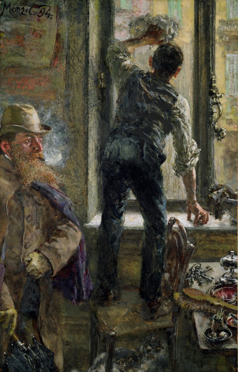 Petit déjeuner au café, 1894 - Adolph Menzel