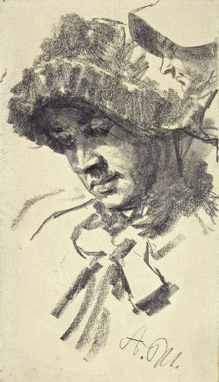 Femme avec chapeau - Adolph Menzel